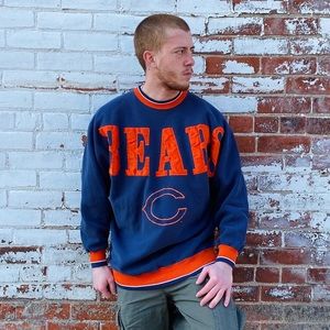 90s Crazy Mirror Print Chicago Bears Crewneck